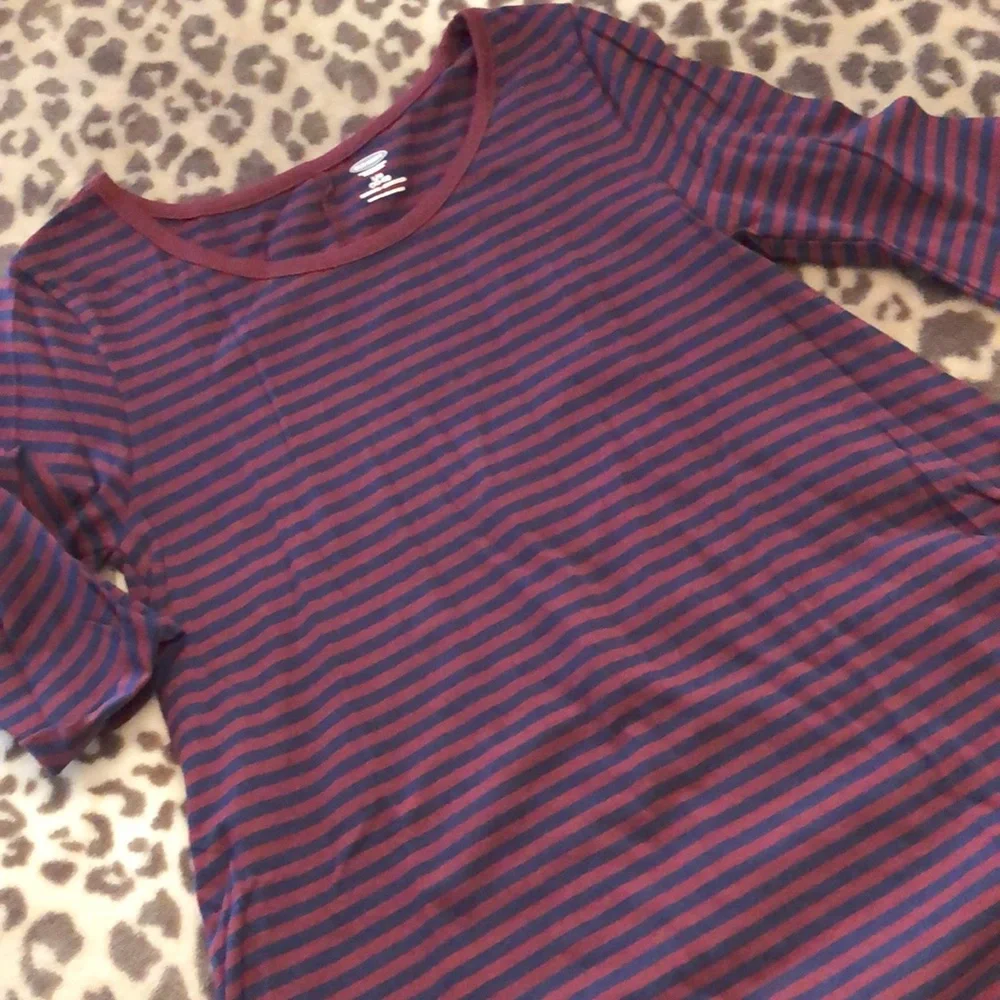 Old Navy Burgundy Stripe Fit & Flare Dress L 10 12